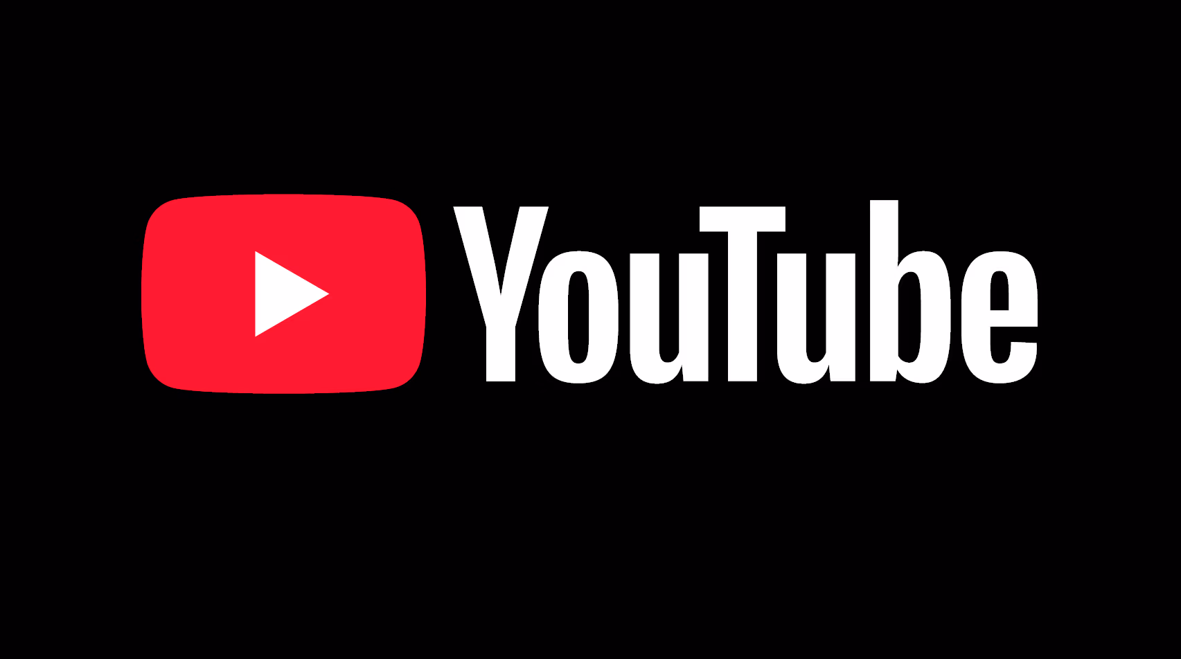 The YouTube logo: a red rounded rectangle with a white play-button triangle beside the black "YouTube" wordmark on a black background.